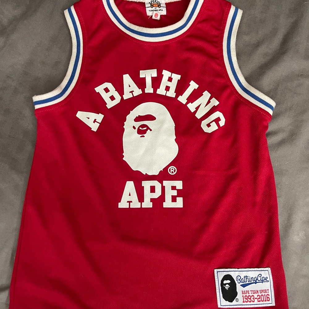 Bape kids ape head logo jersey